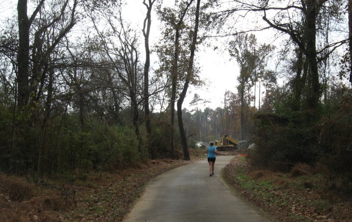 Buckeye jogger approaches bulldozer