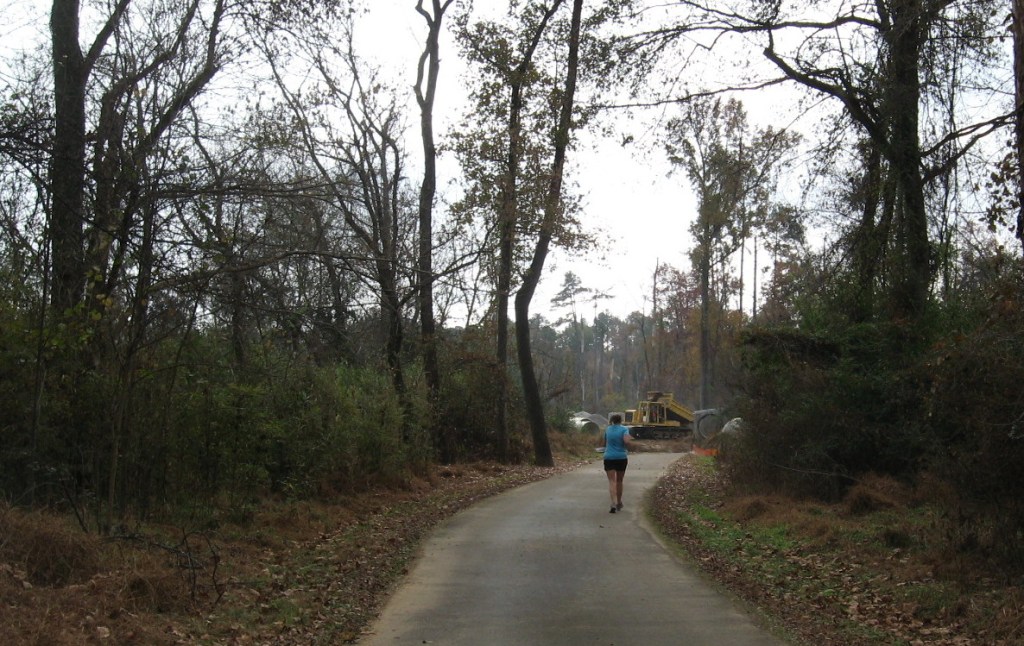 Buckeye jogger approaches bulldozer